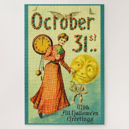 Puzzle circa 1905 October 31 with Halloween Greetings (Vertical)