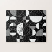 Puzzle Circles Halves Black Gray (Horizontal)