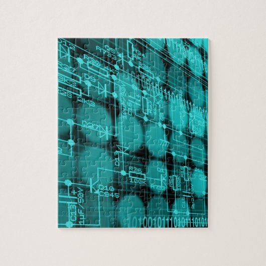 Puzzle Circuit informatique futuriste Cyberpunk (Vertical)