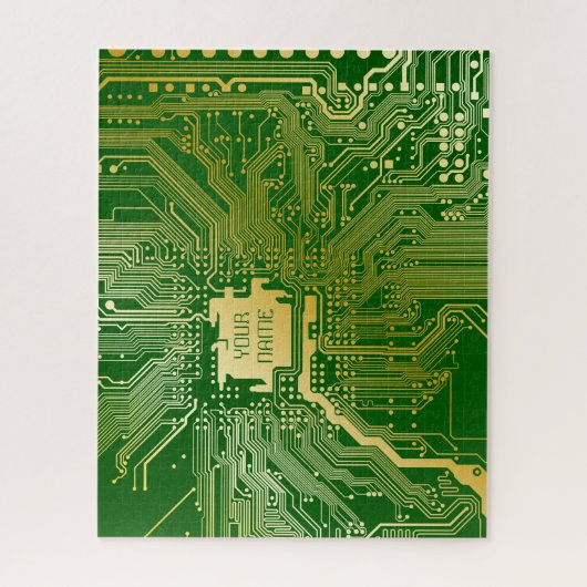 Puzzle Circuit Monogramme Motherboard Electronics Chip Te (Vertical)