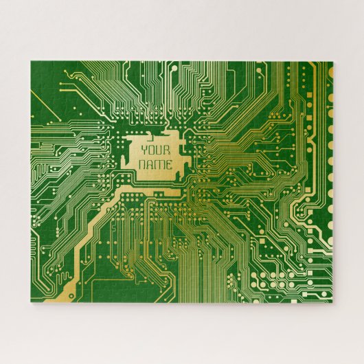 Puzzle Circuit Monogramme Motherboard Electronics Chip Te (Horizontal)