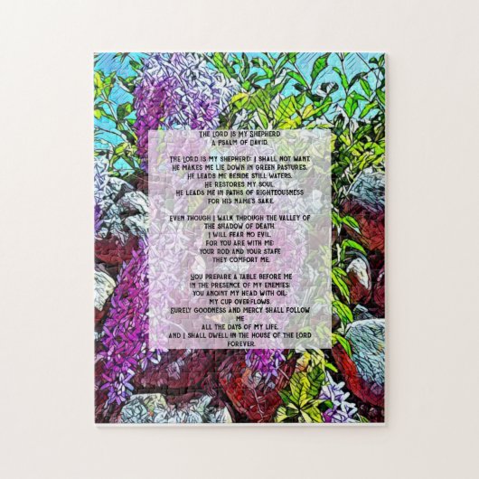 Puzzle cita bíblica de David Psalm 23 (Vertical)