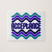 Puzzle Citation d'acceptation en bleu vert violet (Horizontal)