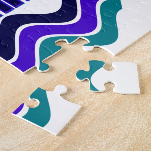 Puzzle Citation d'acceptation en bleu vert violet (Côté)