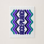 Puzzle Citation d'acceptation en bleu vert violet (Vertical)