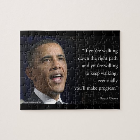 Puzzle Citation de Barack Obama et "Faire des progrès"  (Horizontal)
