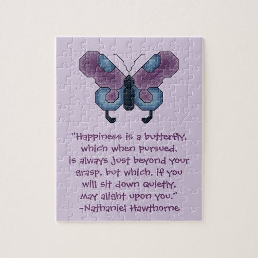 Puzzle Citation de bonheur de papillon de Nathaniel (Vertical)