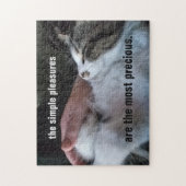Puzzle Citation de chaton mignon Simples plaisirs les plu (Vertical)