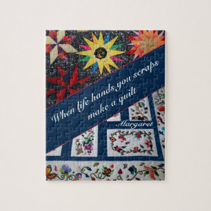 Puzzle Citation de couture de patchwork bleu