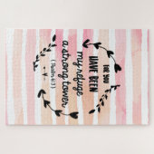 Puzzle Citation de la Bible chrétienne Verse Strong Tower (Horizontal)