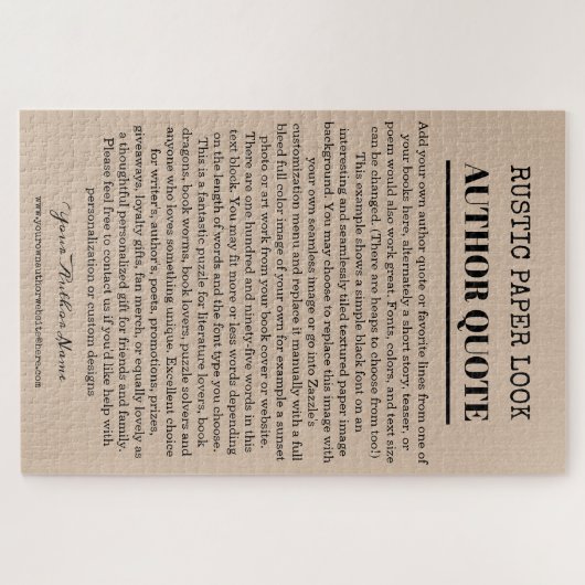 Puzzle Citation de l'auteur rustique (Horizontal)