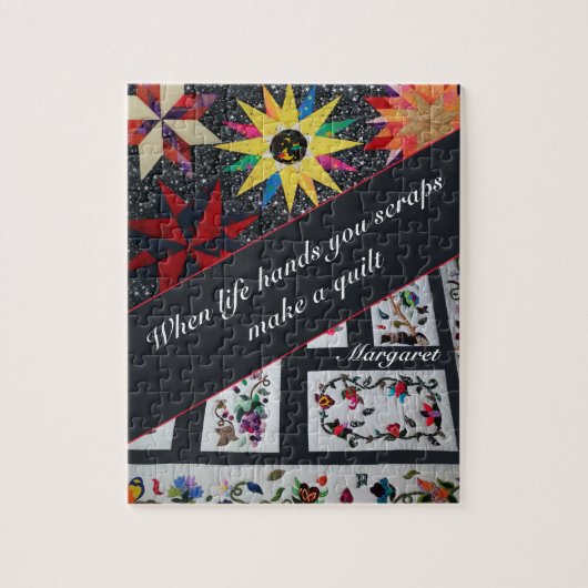Puzzle Citation de patchwork grise Réaliser un patchwork (Vertical)