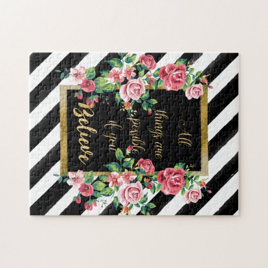 Puzzle Citation d'inspiration dorée moderne (Horizontal)