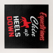 Puzzle Citation équitation équestre en rouge et blanc (Horizontal)