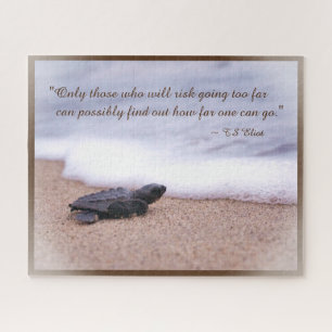 Puzzle Citation Inspirante Bébé Tortue de Mer Sable Océan