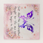 Puzzle Citation Inspirante Papillon Violet (Horizontal)