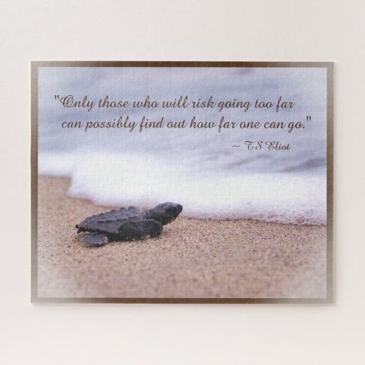Puzzle Citation Inspirationnelle Baby Sea Turtle Sand Oce (Horizontal)