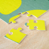 Puzzle Citron simple, Arrière - plan vert. (Côté)