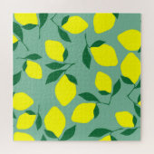 Puzzle Citron simple, Arrière - plan vert. (Horizontal)