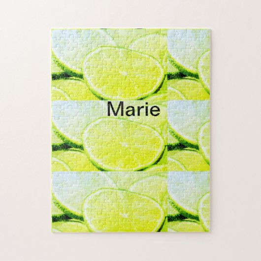 Puzzle Citron vert jaune simple ajouter un nom minimal pe (Vertical)