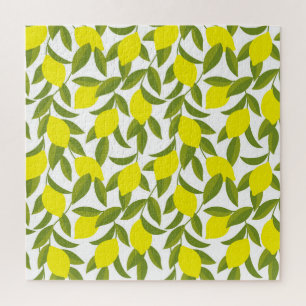 Puzzle Citronnier Art : Citrus jaune Motif sans couture