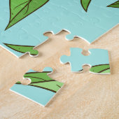 Puzzle Citrons, Arrière - plan Bleu Vibrant sans couture. (Côté)