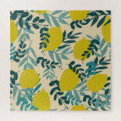 Puzzle Citrons et feuilles, arrière - plan vintage. (Horizontal)