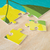 Puzzle Citrons Polka Point : Arrière - plan bleu. (Côté)