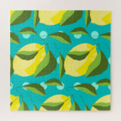 Puzzle Citrons Polka Point : Arrière - plan bleu. (Horizontal)
