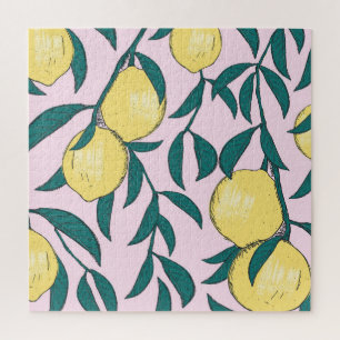 Puzzle Citrons vintages : Motif d'aquarelle à main.