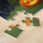 Puzzle Citrouille de Bulldogs de France noire Halloween d (Côté)