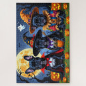 Puzzle Citrouille de Bulldogs de France noire Halloween d (Vertical)
