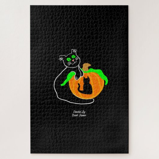 Puzzle Citrouille de chat noir (1014 pièces) (Vertical)