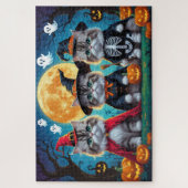 Puzzle Citrouille de chats perses Halloween drôle (Vertical)