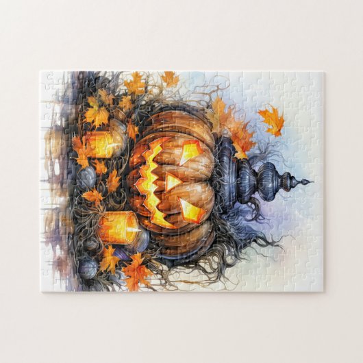 Puzzle Citrouille d'Halloween éffrayant (Horizontal)