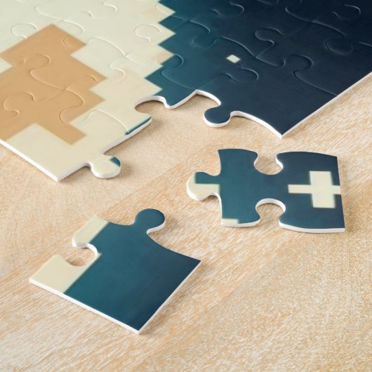 Puzzle citrouille Halloween 8 bits sous la lune (Côté)