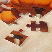 Puzzle Citrouille halloween Jack-o'-lantern orange citrou (Côté)