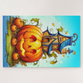 Puzzle Citrouille mignonne de Halloween joyeuse (Horizontal)