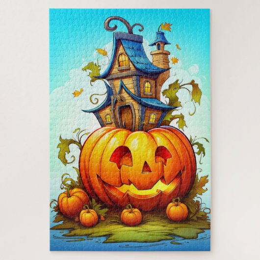 Puzzle Citrouille mignonne de Halloween joyeuse (Vertical)