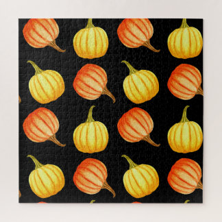 Puzzle Citrouille orange : Motif d'aquarelle transparente