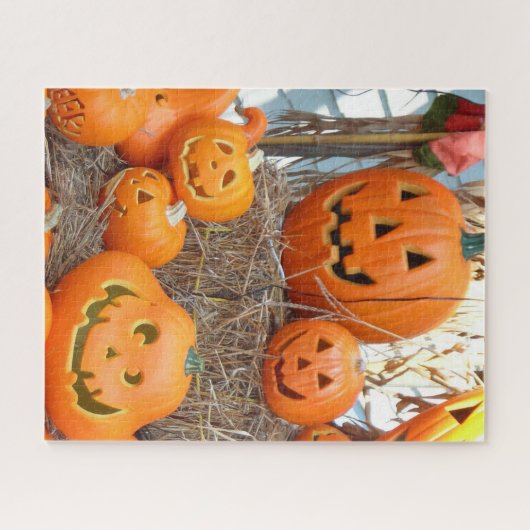 Puzzle citrouille peur éffrayant halloween Jack-o'-lanter (Horizontal)