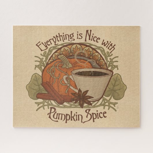 Puzzle Citrouille Spice Coffee Art Nouveau Conception ins (Horizontal)