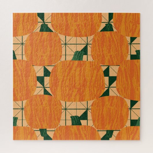 Puzzle Citrouille : Triangle géométrique rétro. (Vertical)