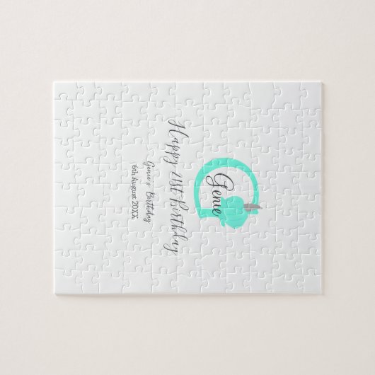 Puzzle Citrouille vert automne anniversaire 21e pastel gr (Horizontal)