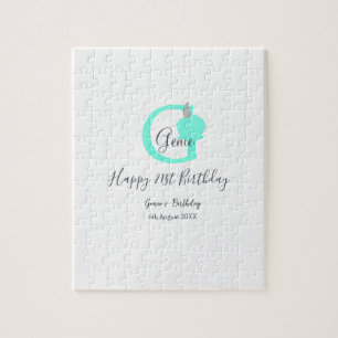 Puzzle Citrouille vert automne anniversaire 21e pastel gr