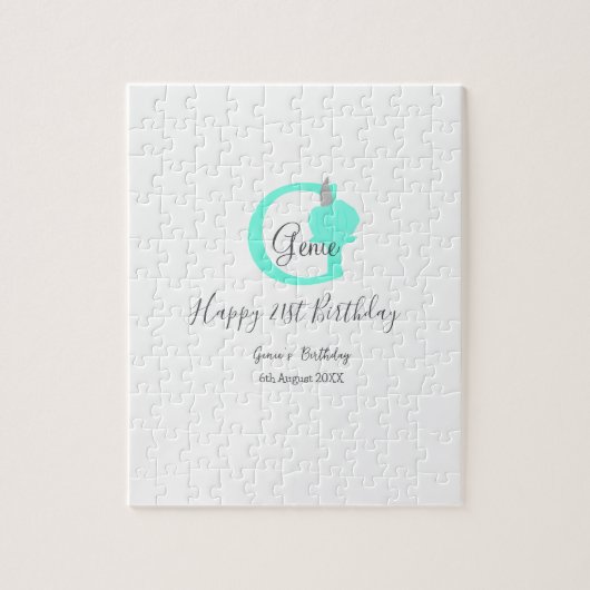 Puzzle Citrouille vert automne anniversaire 21e pastel gr (Vertical)