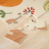 Puzzle Citrouille vert et orange, motif sans soudure. (Côté)