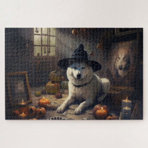 Puzzle Citrouilles d'Akita Halloween Épouvantables