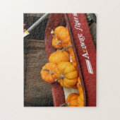 Puzzle Citrouilles D'Automne Dans Le Vieux Wagon Rouge (Vertical)
