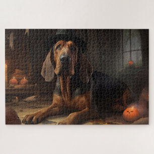 Puzzle Citrouilles de limier d'Halloween effrayant